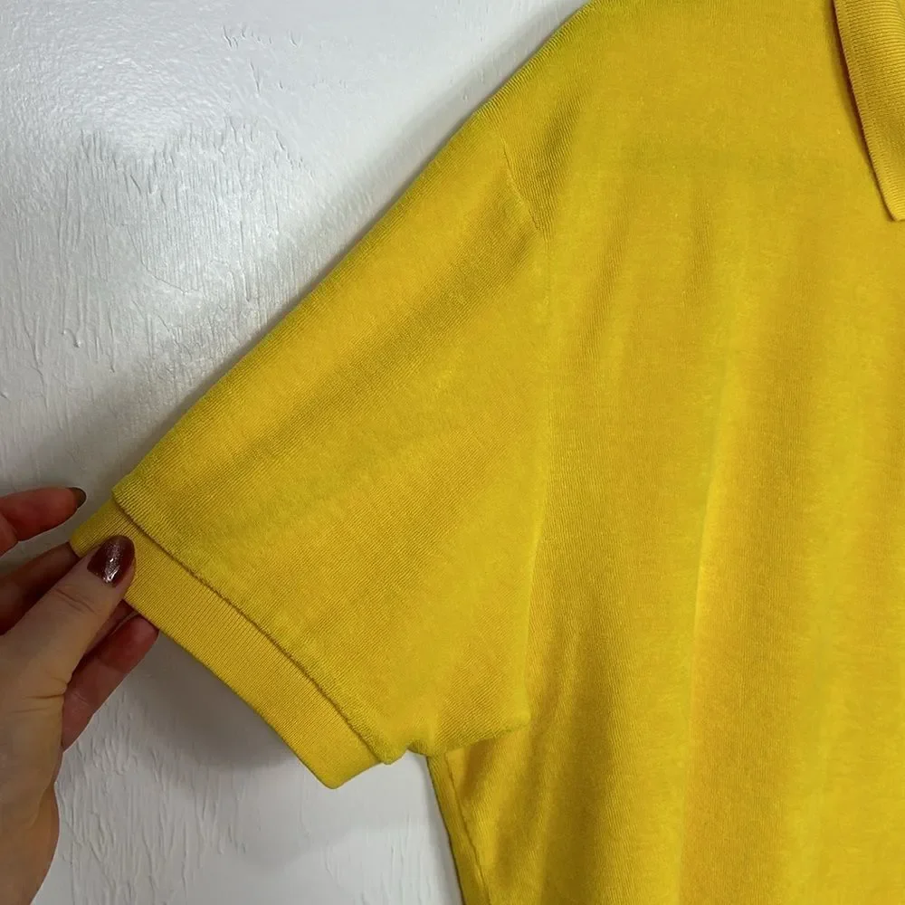 Polo By Ralph Lauren Yellow Cotton Short Sleeve Polo Shirt Size L